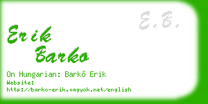 erik barko business card