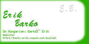 erik barko business card